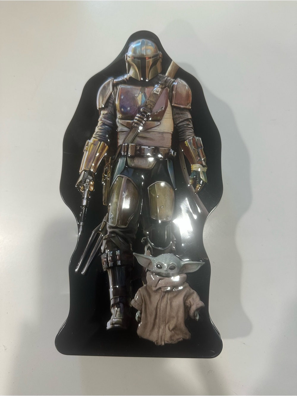 NWT Star Wars: The Mandalorian Grogu Baby Yoda Shaped Storage Pencil Tin Box